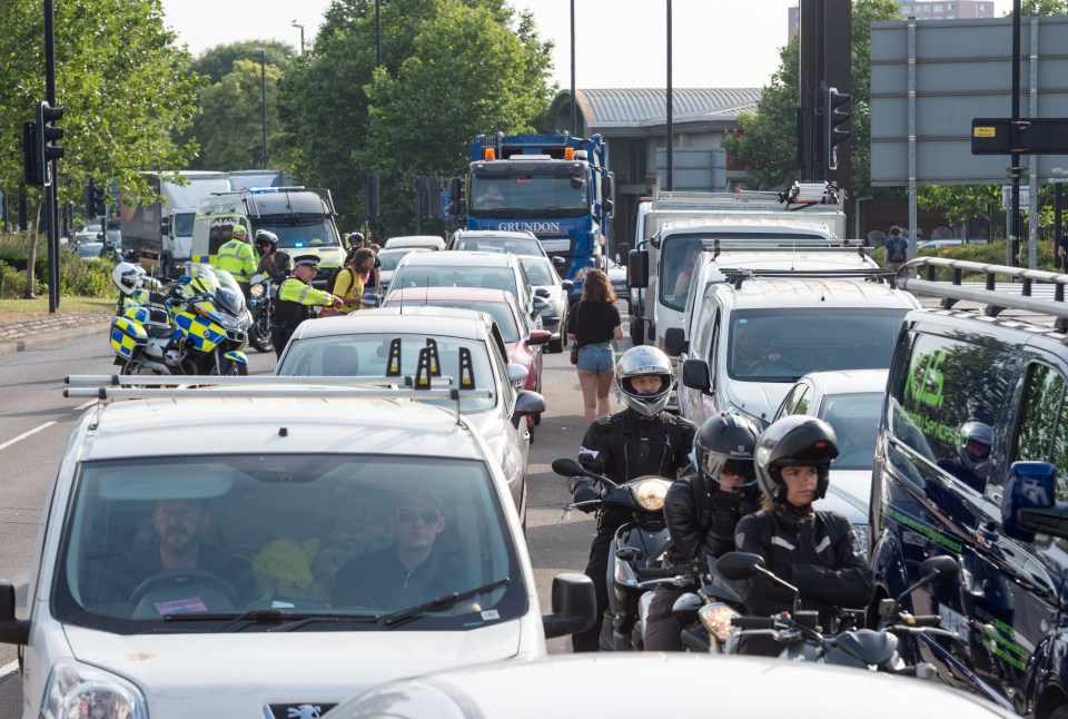 In Bristol, the climate change protesters blocked the M32 on July 17