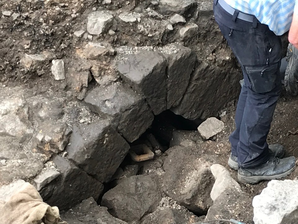  This 14th century exit arch has been uncovered