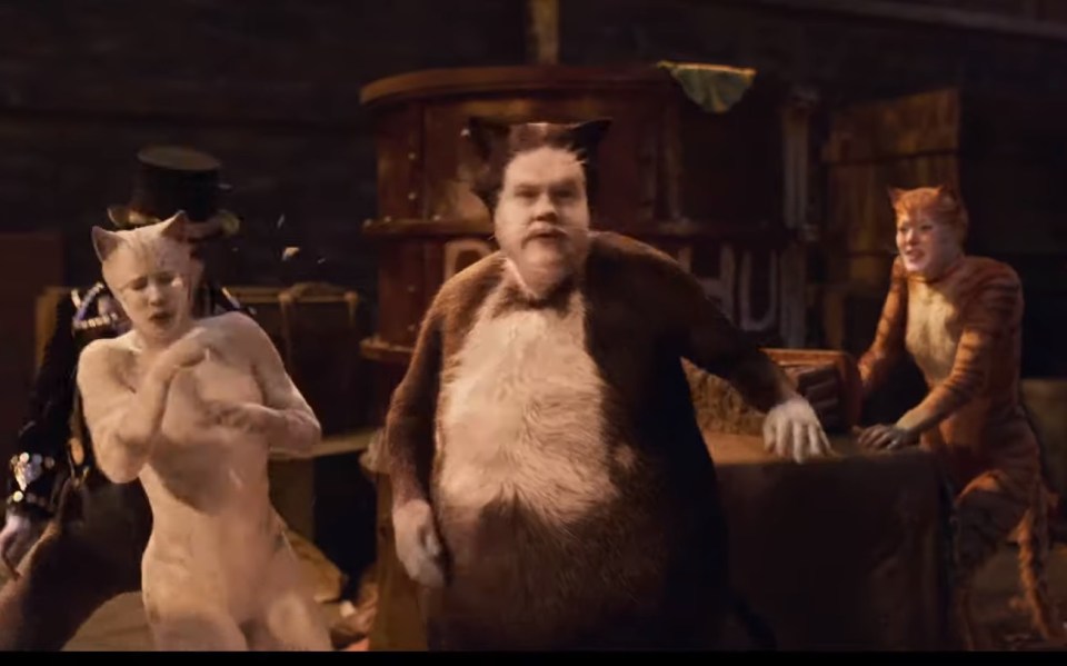  James Corden, centre, also features in the trailer - which some viewers have branded creepy