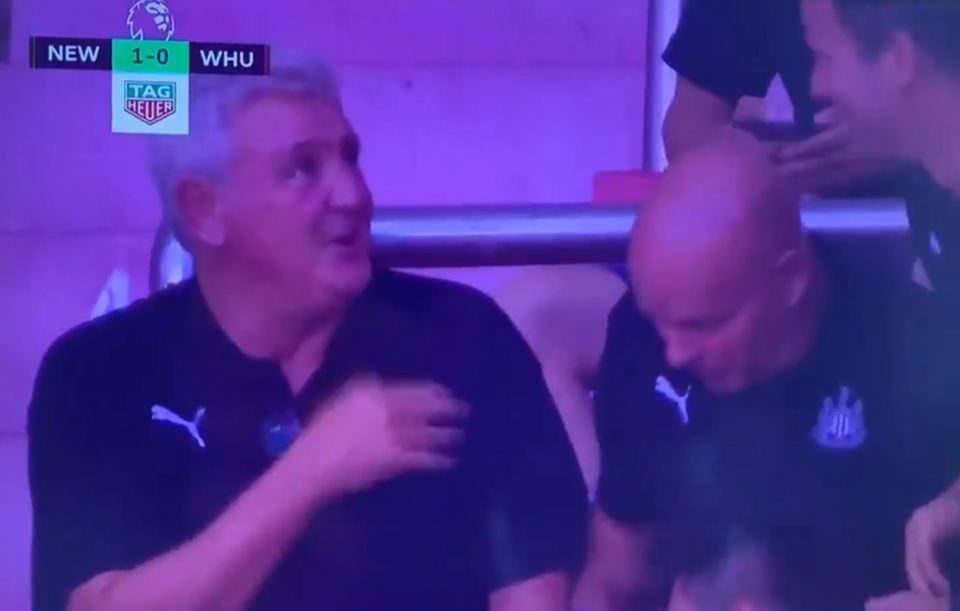  Steve Bruce joked with his Newcastle staff after beating West Ham