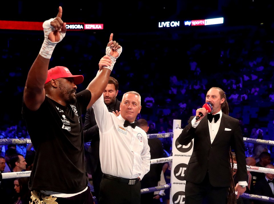 Szpilka was up on his feet and then sat on his stall in the red corner sucking deeply from an oxygen mask