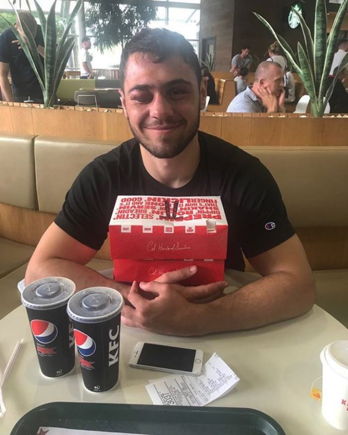 The Doncaster man later shared a snap enjoying a KFC after his loss