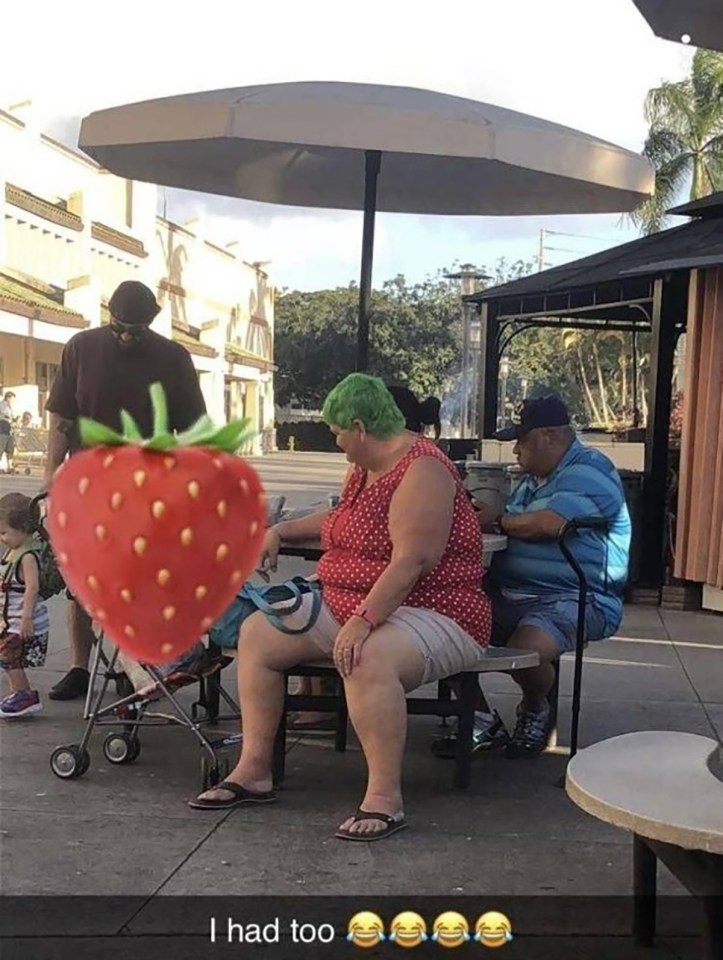  This woman seems to be having a fruitful day out