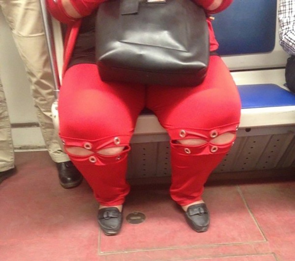  Red means stop, this person should stop wearing these