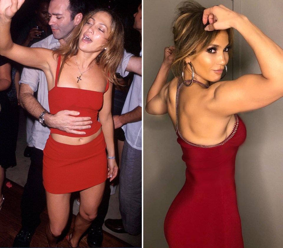 A little red dress was J Lo’s best friend at her 30th birthday party and was the perfect way to show off her guns in September last year