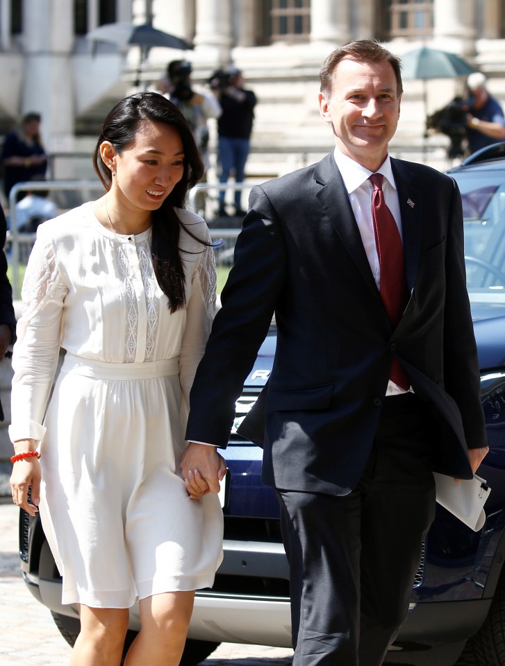  Jeremy Hunt arrives for the election announcement with his wife Lucia