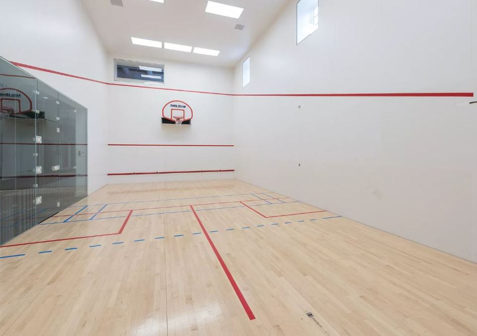  A squash, racquetball, basketball and volleyball court will entertain all sports enthusiasts