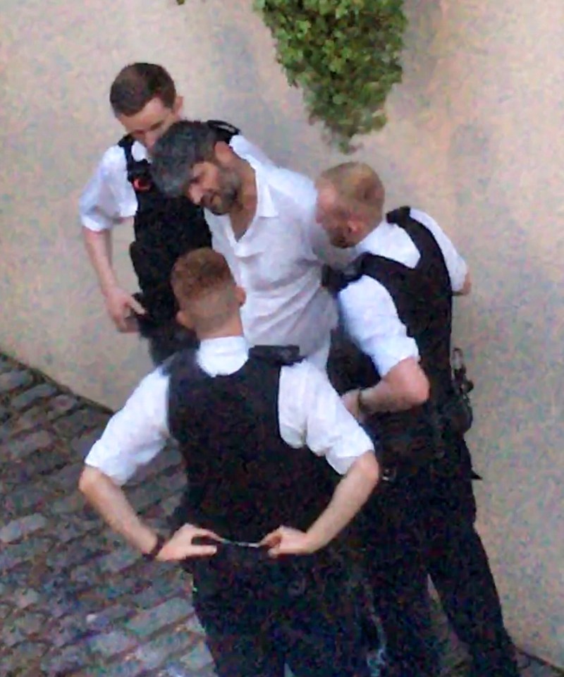  Fadi being arrested on Tuesday for allegedly causing damage to the pad