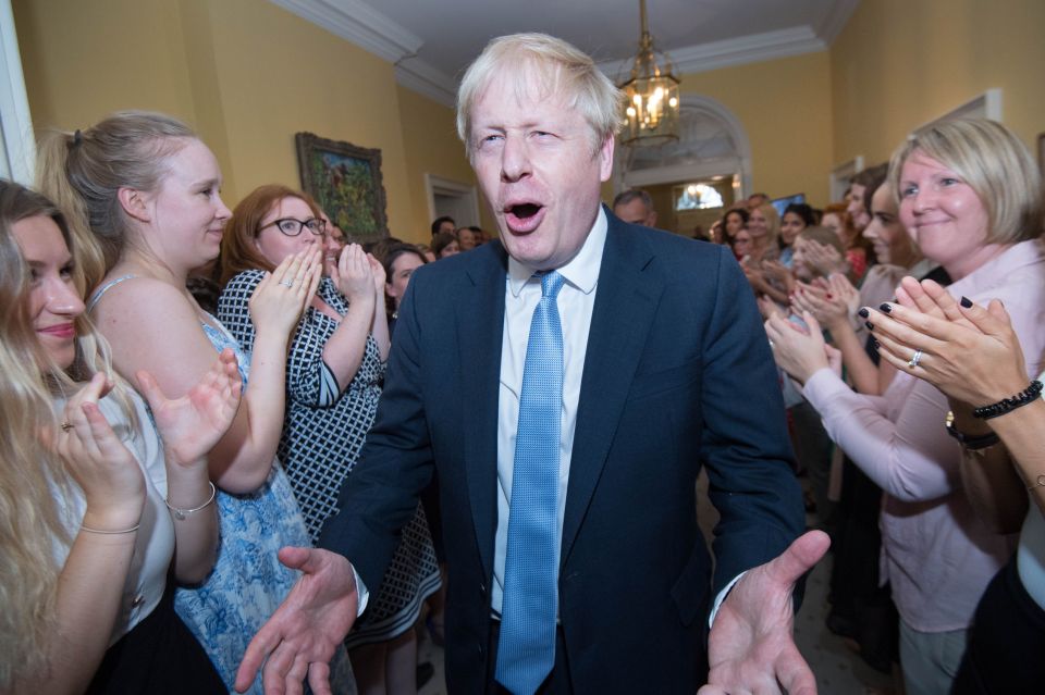  He was greeted by Downing Street workers