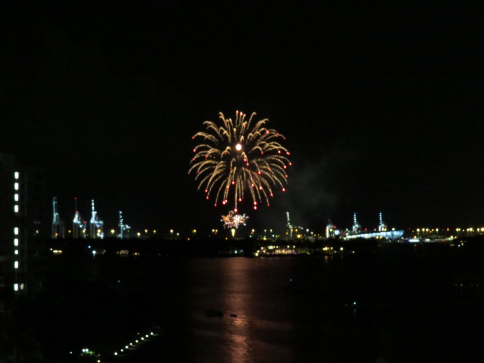  A firework show lit up the Miami shoreline