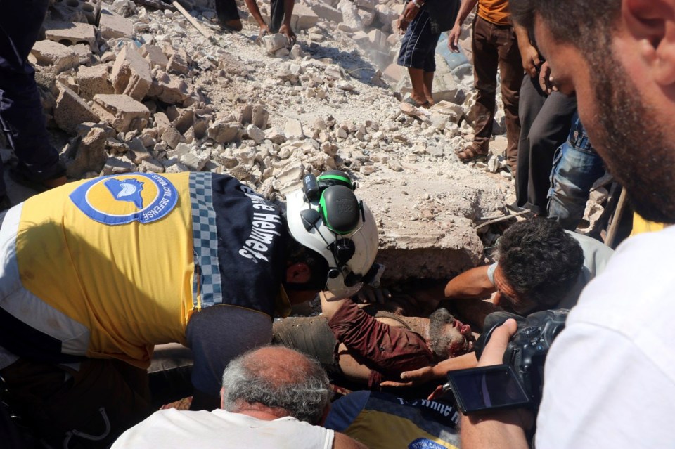  The pair were rushed to hospital by Syria Civil Defence volunteers