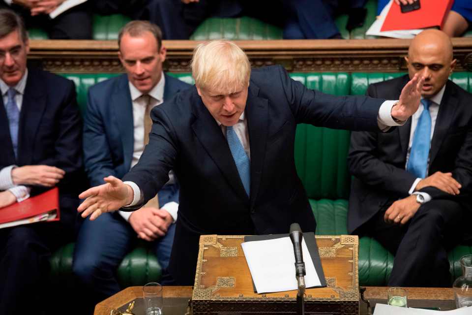  Barnstorming new PM Boris Johnson on his Commons debut