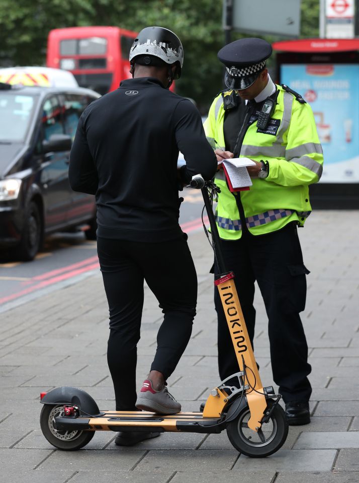  Three riders were given fines after riding the scooters too fast and running red lights