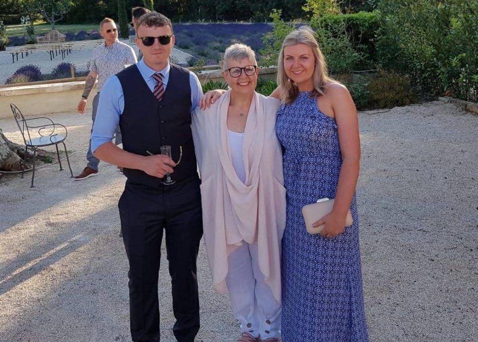  Holly pictured with her mum, who has also been on a weight loss journey, and brother in France