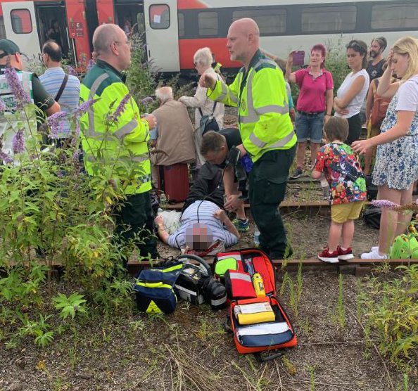  Passengers were treated by the side of the tracks after collapsing