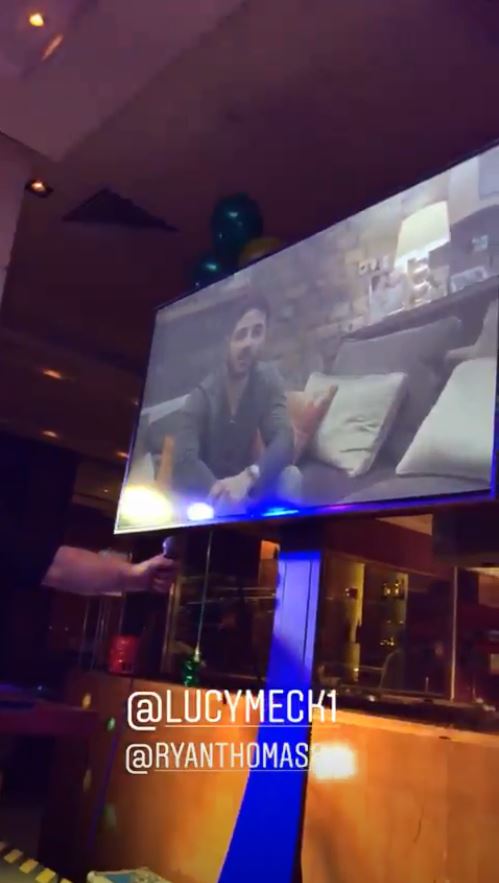  A sweet video montage of recorded messages from the couple's loved ones played on a big screen