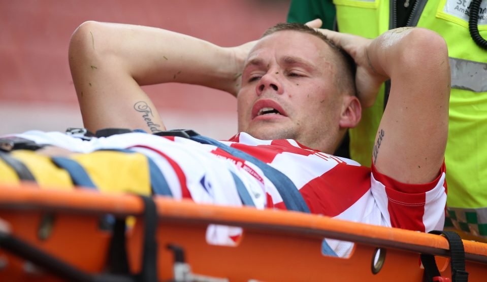  The ex-England international was clearly in pain after the innocuous challenge