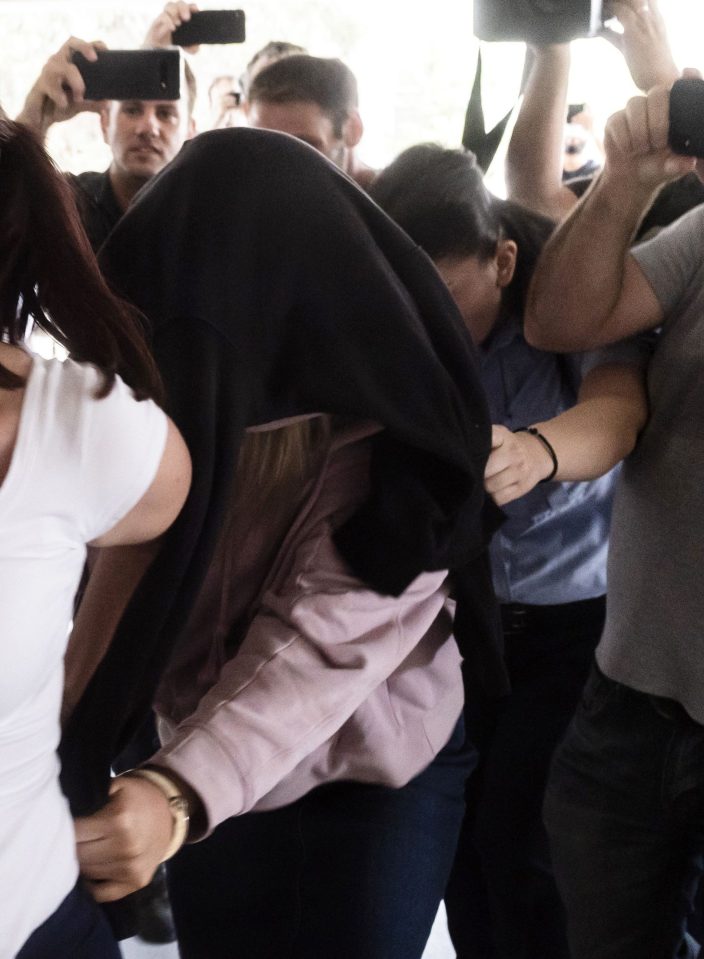  The British teenager who accused seven Israelis of gang rape arrived at the Famagusta District Court in Paralimni in eastern Cyprus today