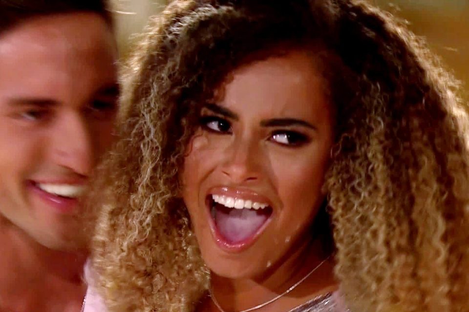  Amber screamed as she and Greg's shock result was announced