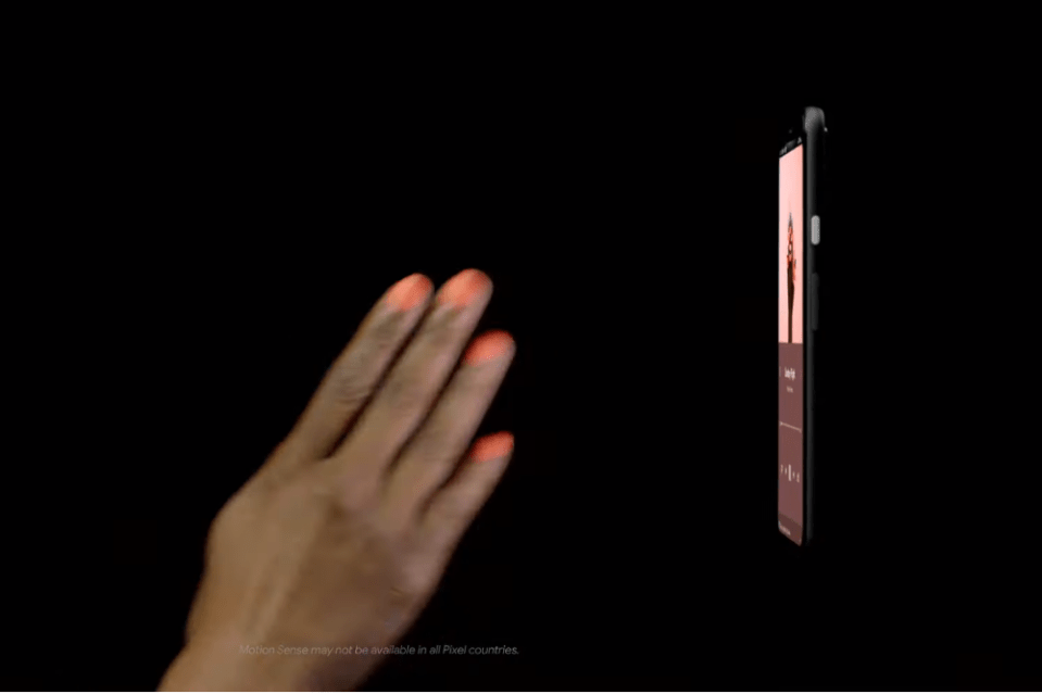  The handset can also be controlled by air gestures