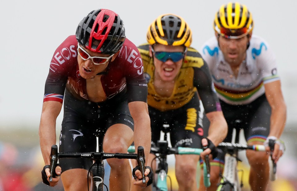  Geraint Thomas showed his best form of the Tour so far in the final few kilometres to the Pyreneean mountain finish of Foix