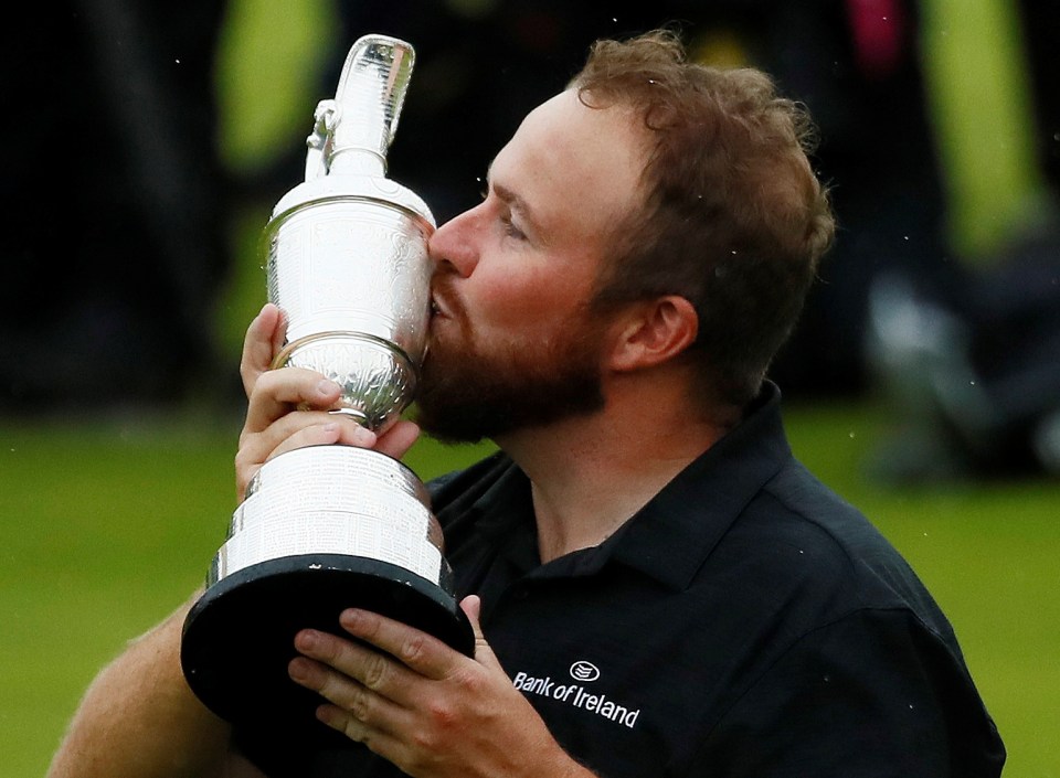  Shane Lowry holds the Claret Jug after winning the 2019 Open at Royal Portrush