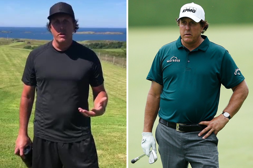  Phil Mickelson has showed off his drastic weight loss after losing more than a stone in six-day fast