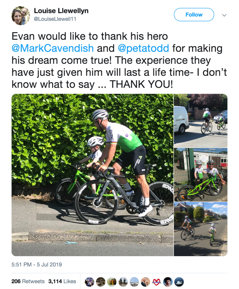  Young Evan was more gutted than Mark Cavendish that he was left out of the Tour de France