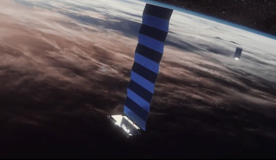  Artist's impression of a Starlink satellite. SpaceX launched 60 of the probes into orbit on May 24