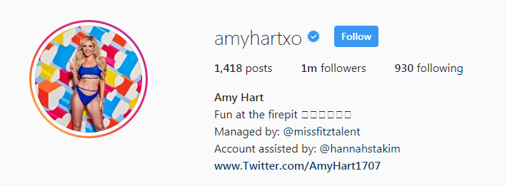  Amy has since changed her bio to this