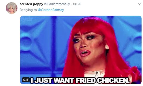  Paula, however, 'just wants fried chicken'