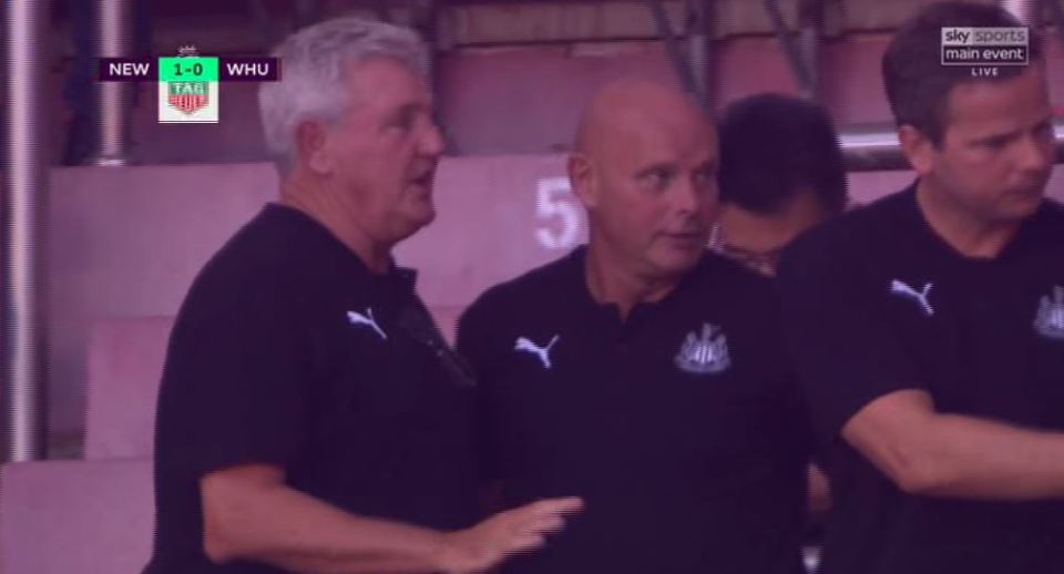 Steve Bruce watches from the stands as Newcastle win in Shanghai