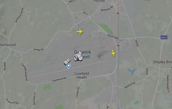 Flights do not appear to be landing at Gatwick Airport