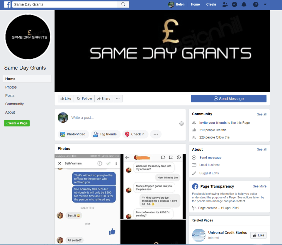  The Sun found Facebook pages that seem to be offering these Universal Credit budgeting loans still listed on Facebook