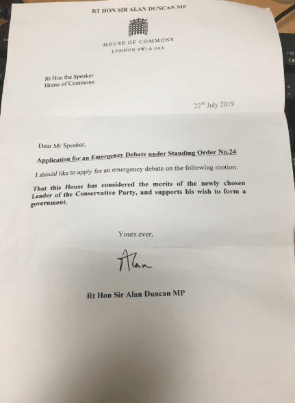  Alan Duncan tried to call a vote of confidence in Boris before he's even in No10