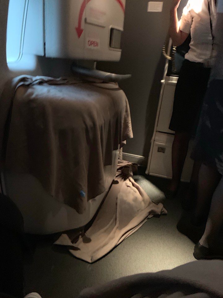 The crew put blankets on the leak during the flight