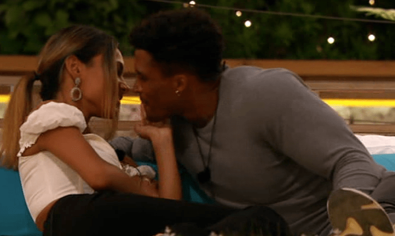  Michael goes in to kiss Joanna in Love Island tonight