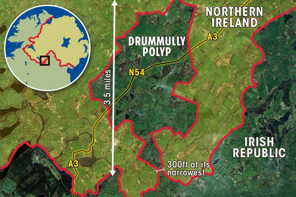  The Drummully Polyp, also known as The Connons or Coleman Island, is Brexit ground zero – a four-square mile sliver of Ireland almost totally surrounded by the UK – shows why the EU backstop will never work