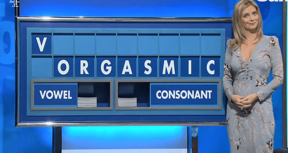  Rachel blushed as she spelled out the work 'orgasmic'