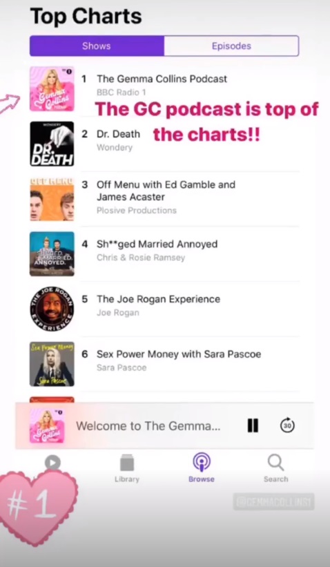 She’s celebrating her number one podcast