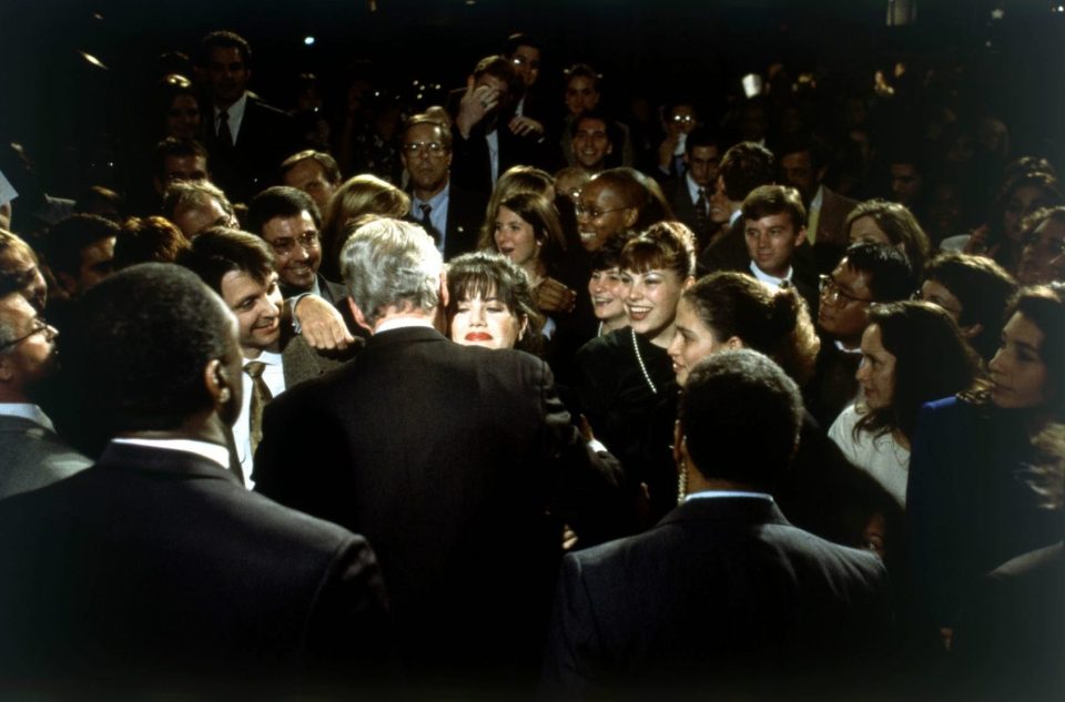  Clinton hugs Lewinsky at a Democratic fundraiser in Washington, DC, October 1996