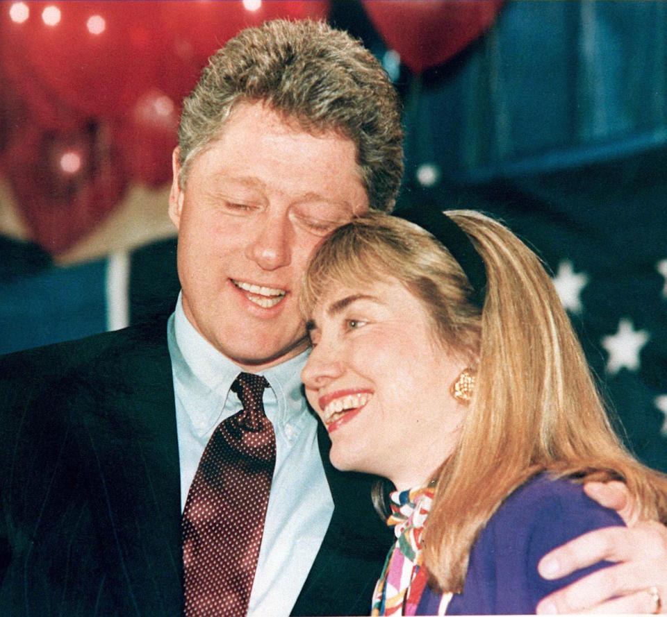  A 1992 photo shows then Governor of Arkansas Bill Clinton and his wife Hillary