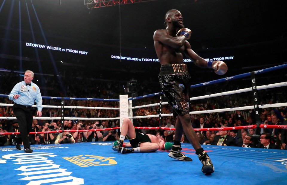  Wilder unleashed a vicious combo that left Fury sprawled on the canvas