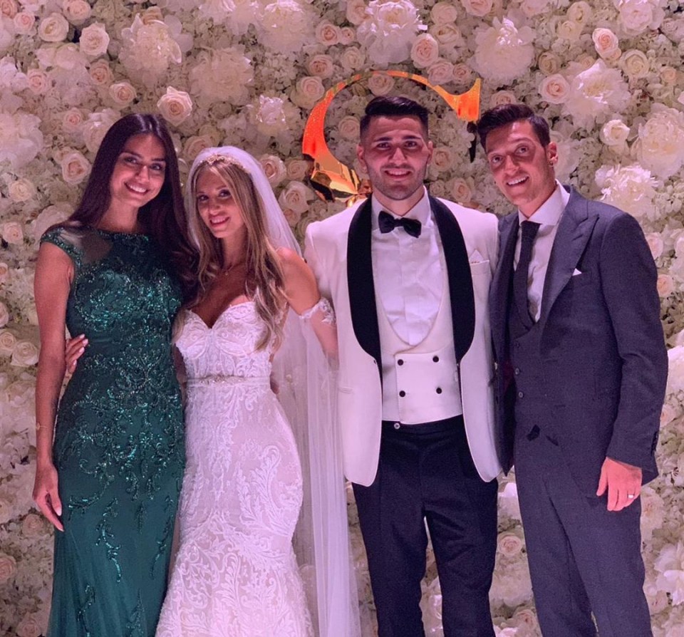  Amine (far left) and husband Ozil at the Kolasinac wedding