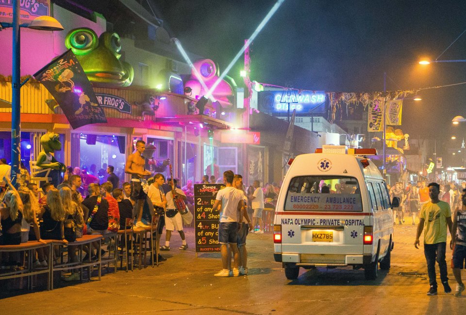 The Ayia Napa strip's 90 bars and clubs are packed in the summer