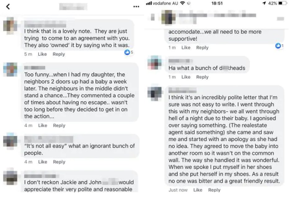  Facebook users debated whether the letter was polite or an 'ignorant' thing to do