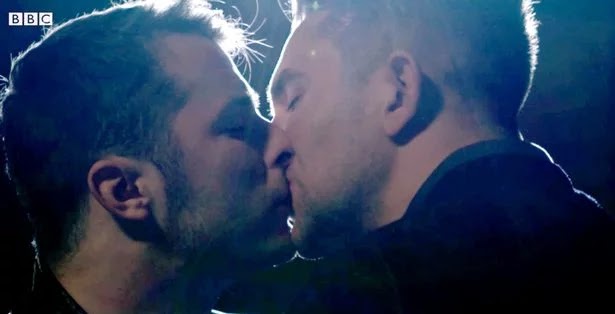  Ben and Max locked lips after simmering sexual tension got the better of them - but the scene left the actors with stubble rash