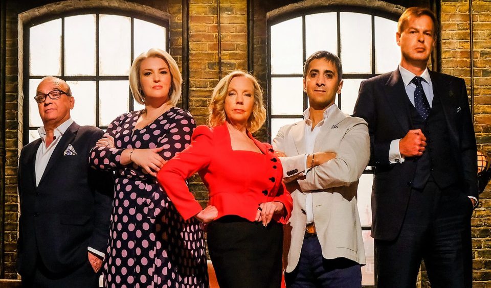  Sara joins Touker Suleyman, Deborah Meaden, Tej Lalvani and Peter Jones on the show