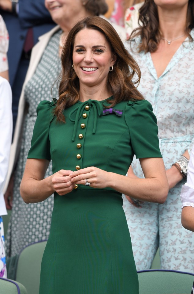  Kate showed off her pristine locks at Wimbledon in July which appeared slightly darker