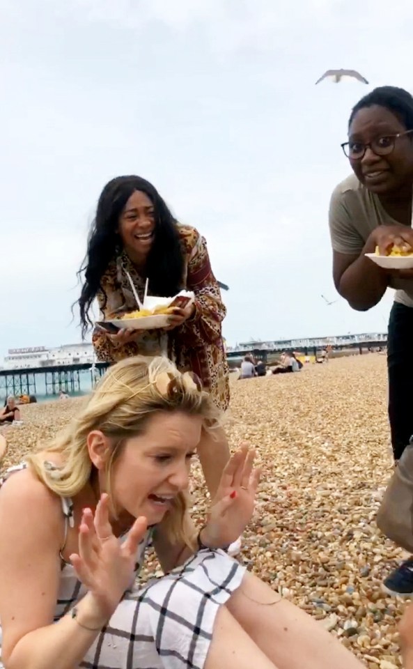  Sherilyn and her pals were just enjoying an authentic seaside meal when they were targeted by the gulls